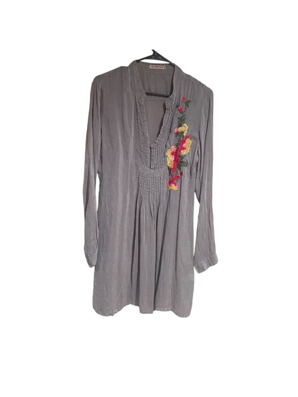 johnny was embroidered floral tunic shirt